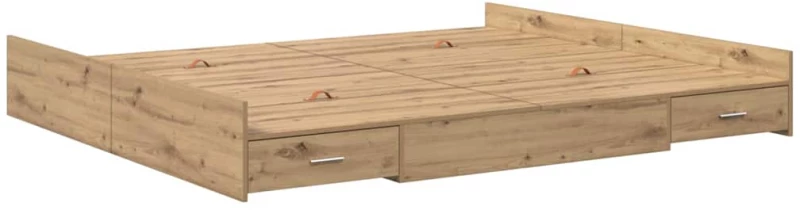 vidaXL Κρεβάτι με αποθηκευτικό χώρο artisan δρυς 180 x 200 cm