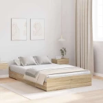 vidaXL Κρεβάτι με αποθηκευτικό χώρο Sonoma Δρυς 120 x 190 cm MDF