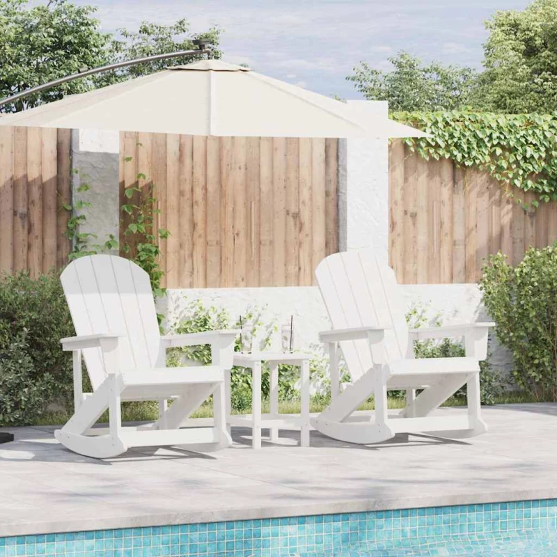 vidaXL Καρέκλες Ροκάντας Adirondack 2 pcs Λευκό 73.5 x 92 x 90 εκ.