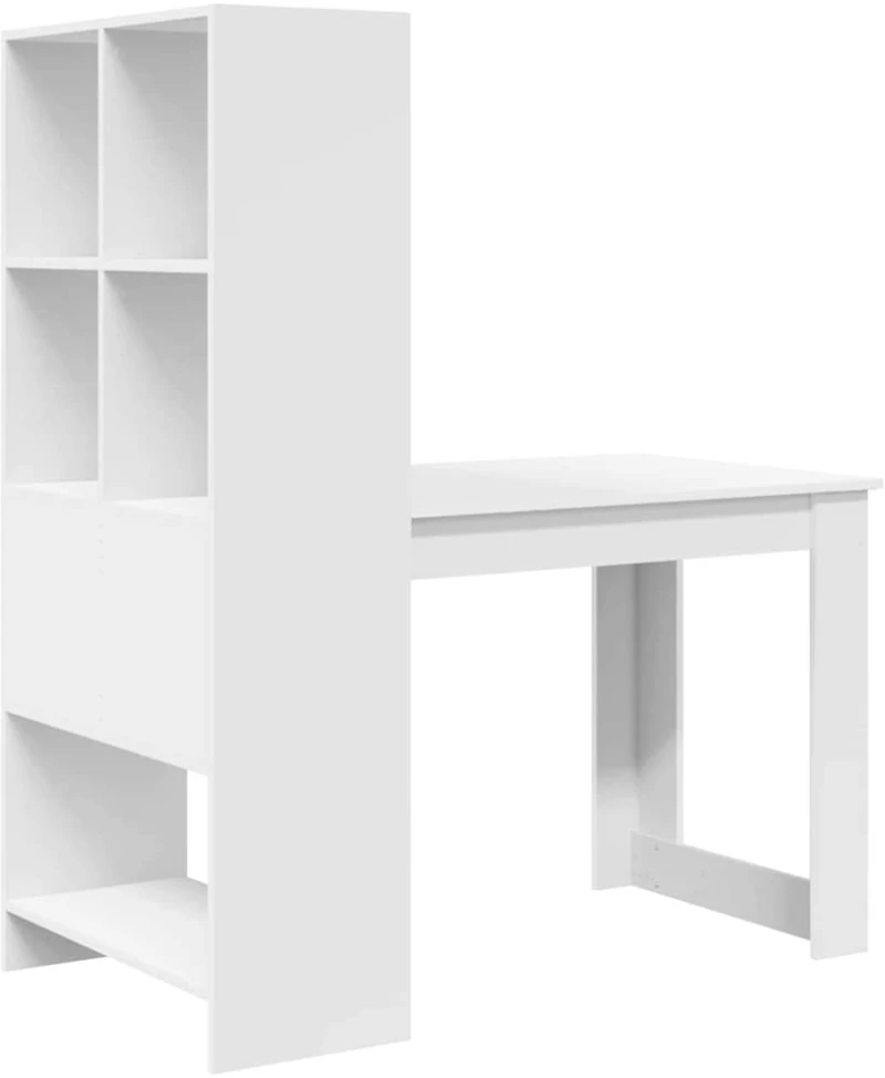 vidaXL Γραφείο Λευκό 122 x 67 x 145 εκ. Μηχανικά ξύλα και Στραθόπλακες