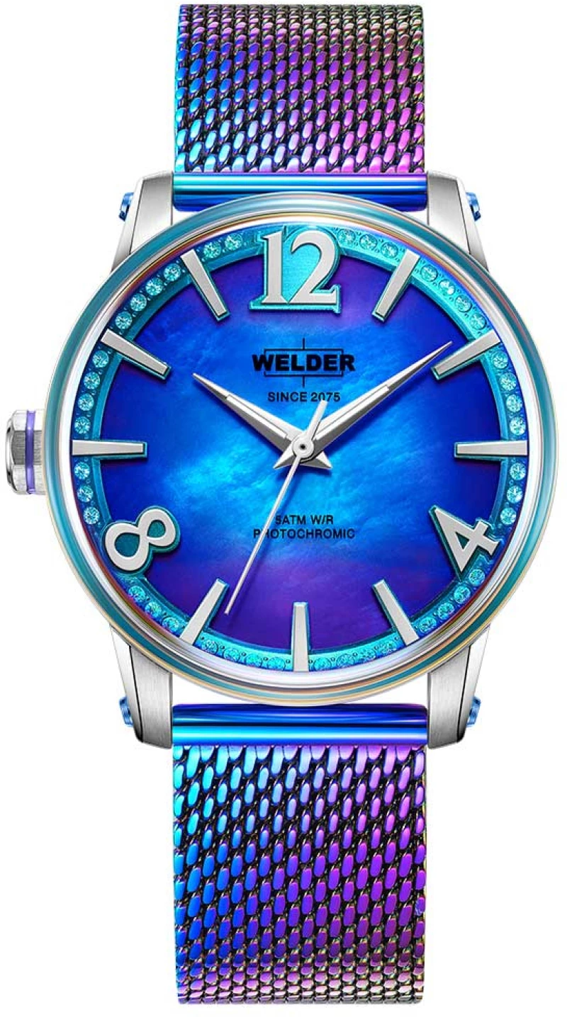 Womens WELDER Wristwatch  Blue Neon Moody WRN2002