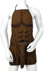 DIABLO PICANTE - MUSCULAR APRON WITH 3D PENIS IN BROWN TONE