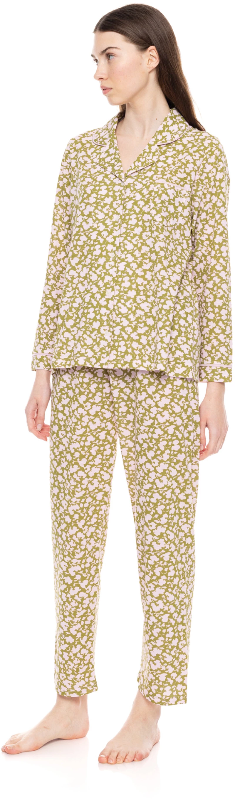 Γυναικεία Πυτζάμα Pink Label - Σεμιζιέ - Floral Print - Cotton - Regular Fit