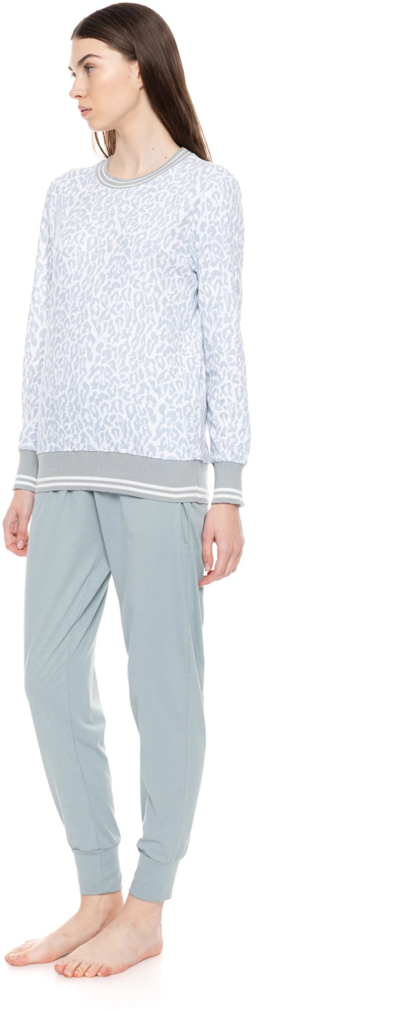 Γυναικεία Πυτζάμα Pink Label - Animal print - Aqua - Cotton - Regular Fit