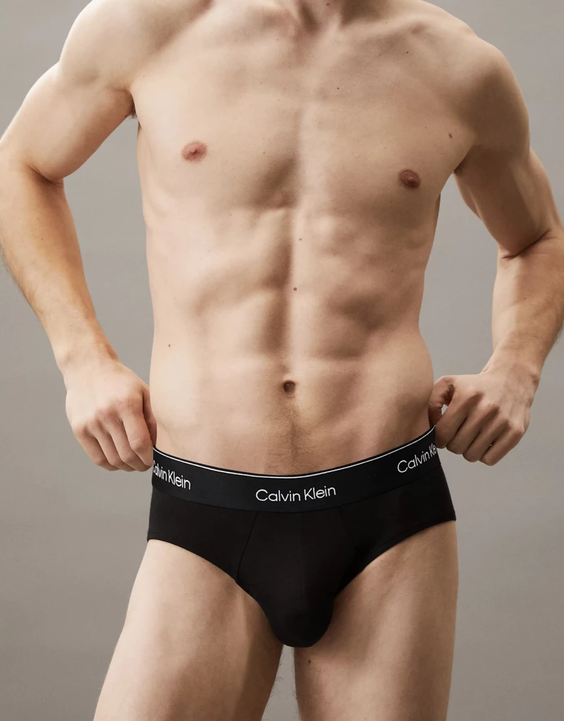 Ανδρικά SLIP Calvin Klein - Μαύρο - Fashion Λάστιχο - 3 pack