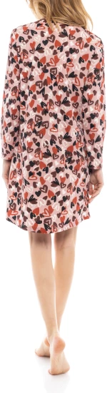 Γυναικείο Νυχτικό Pink Label - Σάπιο μήλο - Print καρδιές - Regular Fit - Cotton