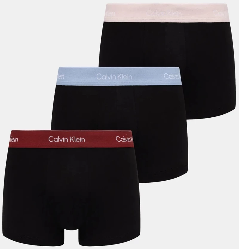 Ανδρικά boxer Calvin Klein - Μαύρο με χρωματιστό λάστιχο - 3 pack