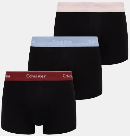 Ανδρικά boxer Calvin Klein - Μαύρο με χρωματιστό λάστιχο - 3 pack