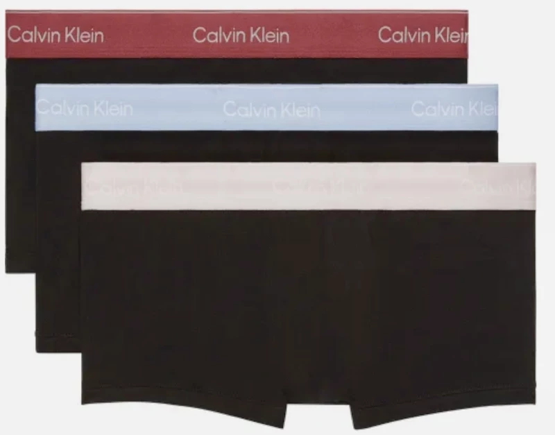 Ανδρικά boxer Calvin Klein - Μαύρο με χρωματιστό λάστιχο - 3 pack
