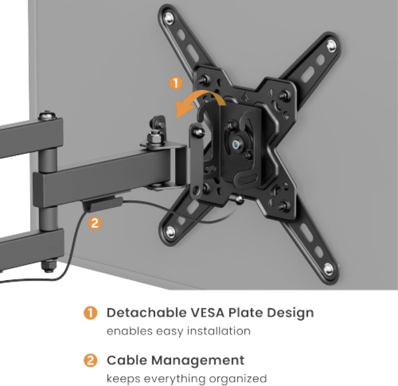 BRATECK LDA40-223 Βάση TV επιτοίχια με βραχίονα (max V:200x200)