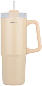 HOMELY ΘΕΡΜΟΣ STRAW TUMBLER 900ml SANDSTONE 01-34504