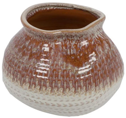 Κασπώ κεραμικό καφέ/μπεζ 24,3x20,2cm