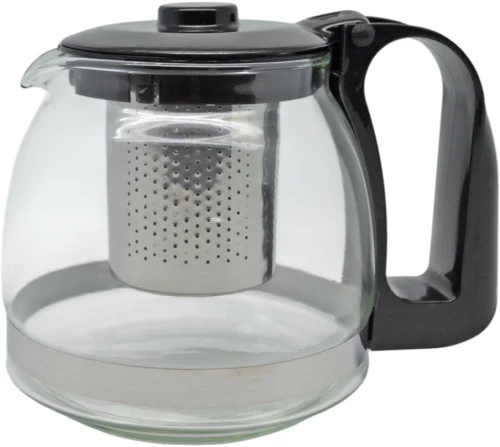 ΤΣΑΓΙΕΡΑ ΓΥΑΛΙΝΗ ΜΕ ΙΝΟΧ ΦΙΛΤΡΟ 0,70lt ΔΙΑΦΑΝΗ ΜΕ ΠΛΑΣΤΙΚΗ ΜΑΥΡΗ ΛΑΒΗ  - Ankor 842339