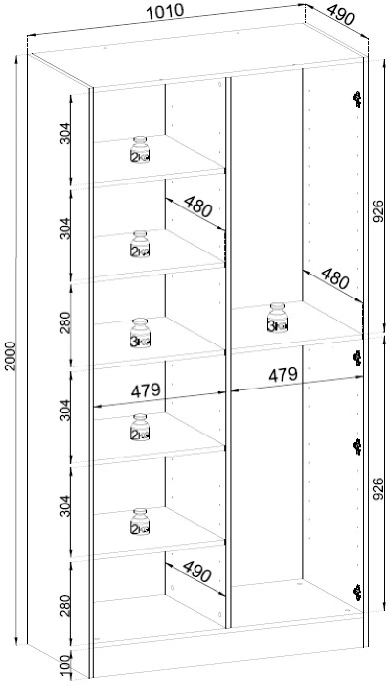 Ντουλάπα Sandbox ανθρακί 101x200x51cm