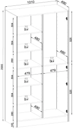 Ντουλάπα Sandbox ανθρακί 101x200x51cm