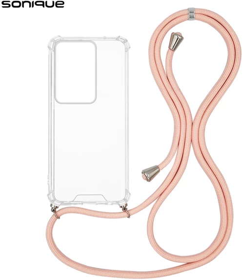 Θήκη Σιλικόνης με Κορδόνι Sonique Armor Clear Realme C75 4G Ροζ