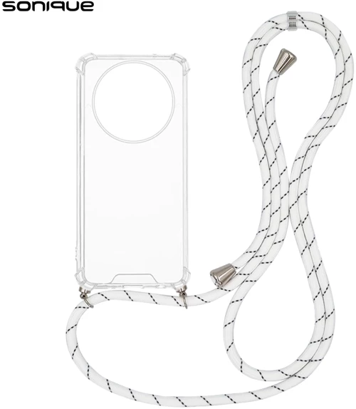 Θήκη Σιλικόνης με Κορδόνι Sonique Armor Clear Realme 14 Pro Plus 5G Rainbow Λευκό