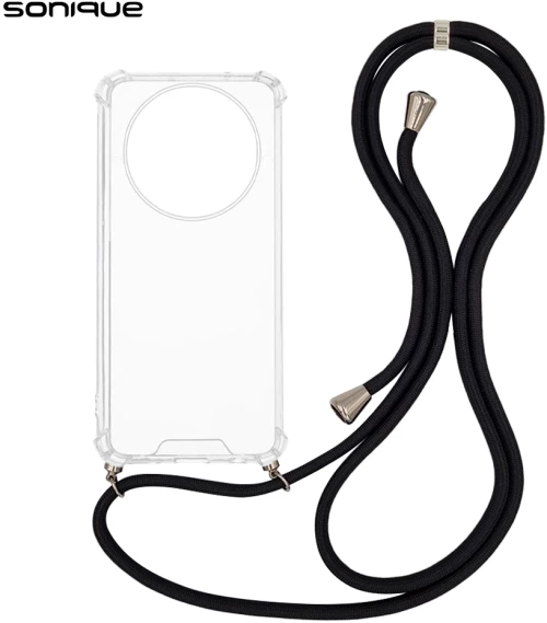 Θήκη Σιλικόνης με Κορδόνι Sonique Armor Clear Realme 14 Pro 5G Μαύρο