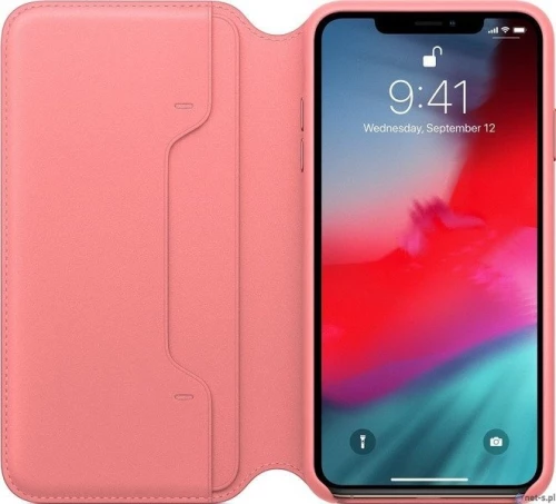 Leather folio case mrx62zm/a iphone xs max peony pink original seal