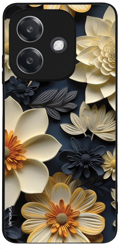 Θήκη Sonique 3D Flower Series για Oppo A40 Εκρού