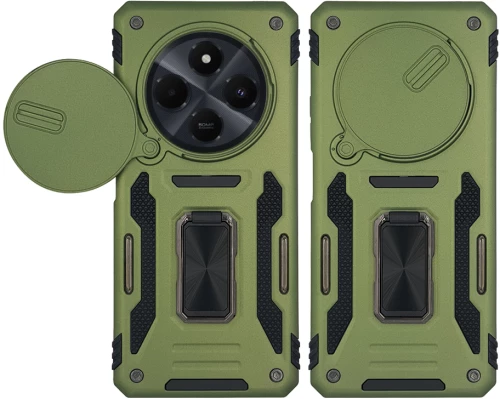 Θήκη Ring Armor CamShield Sonique για Xiaomi Redmi 14C 4G / Poco C75 4G / Redmi A4 5G Χακί