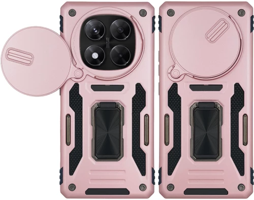 Θήκη Ring Armor CamShield Sonique για Xiaomi Redmi Note 14 Pro 5G / Poco X7 5G Ροζ Χρυσό