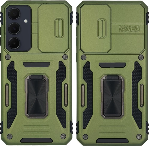 Θήκη Ring Armor CamShield Sonique για Samsung Galaxy A35 5G Χακί