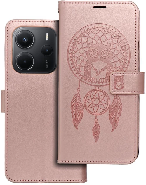 Mezzo Book Case For Xiaomi Redmi Note 14 5G Dreamcatcher Rose Gold