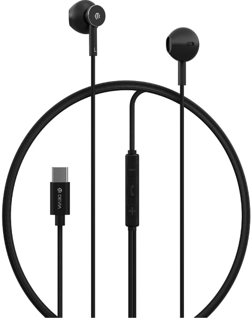 Devia wired earphones smart m2 digital metal usb-c black