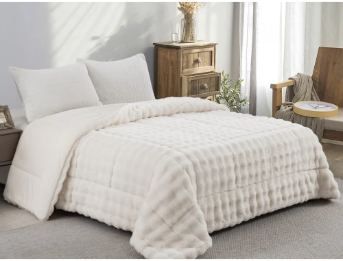 ΚΟΥΒΕΡΤΟΠΑΠΛΩΜΑ ΓΟΥΝΑ/FLANNEL ΥΠΕΡΔΙΠΛΟ 220X240 ADAM HOME (910) WHITE