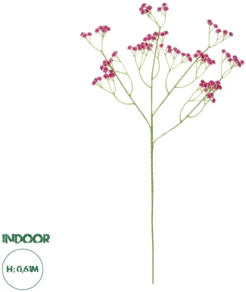 GloboStar® Artificial Garden PINK BRANCH BABY BREATH 21368 Τεχνητό Διακοσμητικό Κλαδί Ροζ Γυψοφίλης Y61cm