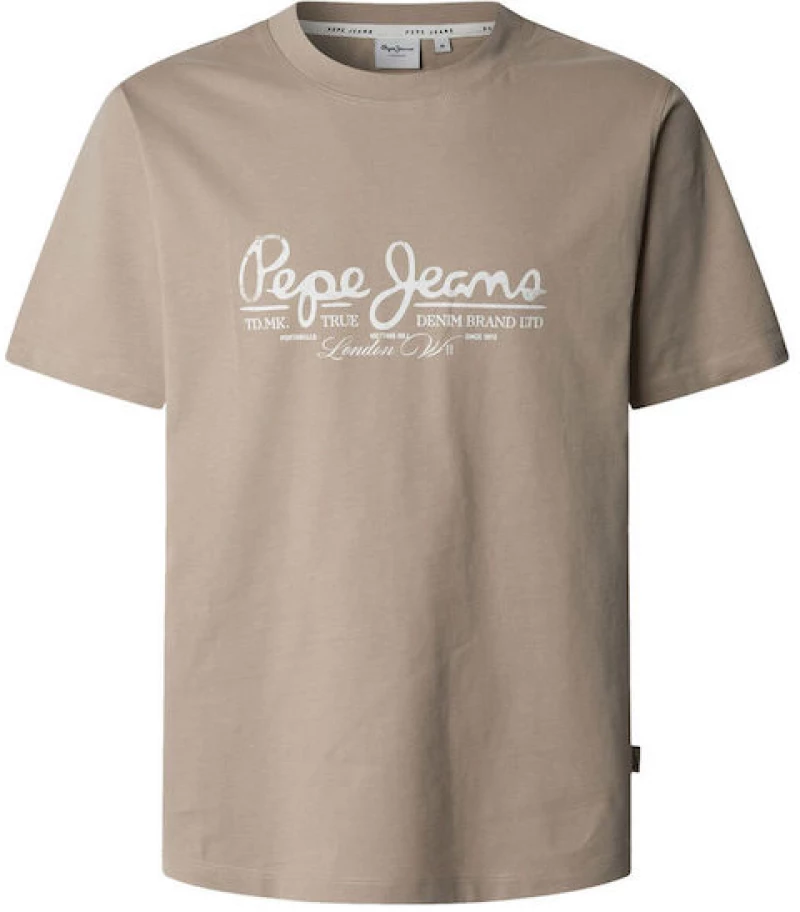 Pepe Jeans ανδρικό βαμβακερό regular t-shirt μπεζ PM509769-833 light beige