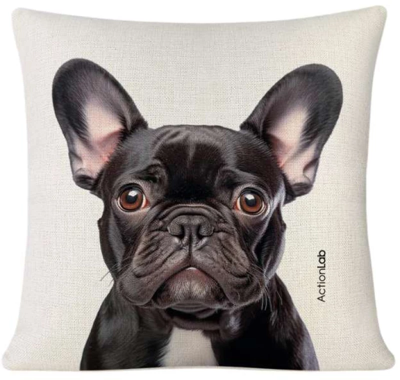 Action Lab Pillow Frensh Bulldog Black 40x40x10cm