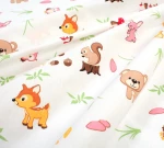 Παπλωματοθήκη Μονή 160x240 Forest Animals 571 White-Pink Dimcol