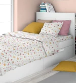 Παπλωματοθήκη Μονή 160x240 Forest Animals 571 White-Pink Dimcol
