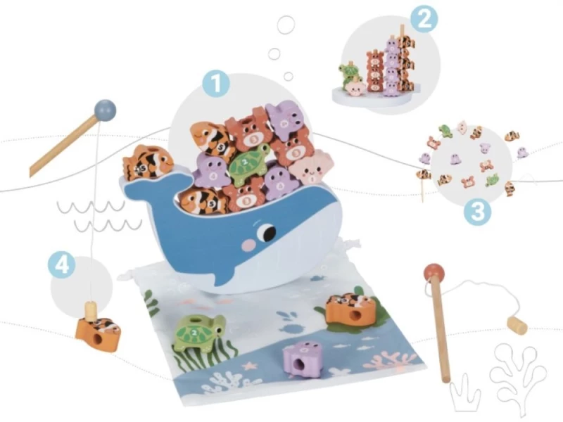 EliNeli Montessori Ocean Παιχνίδι Ισορροπίας με θαλάσσια ζώα