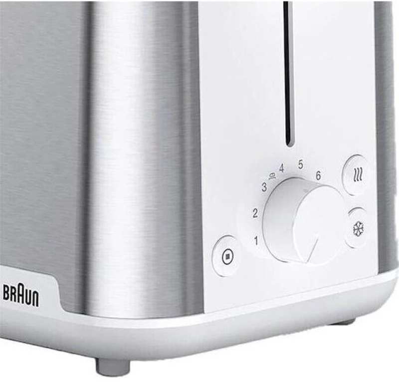 Braun Φρυγανιέρα 2 Θέσεων 900W Inox-Λευκό HT1510WH