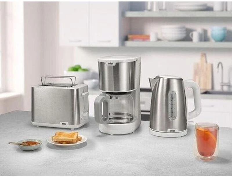 Braun Φρυγανιέρα 2 Θέσεων 900W Inox-Λευκό HT1510WH