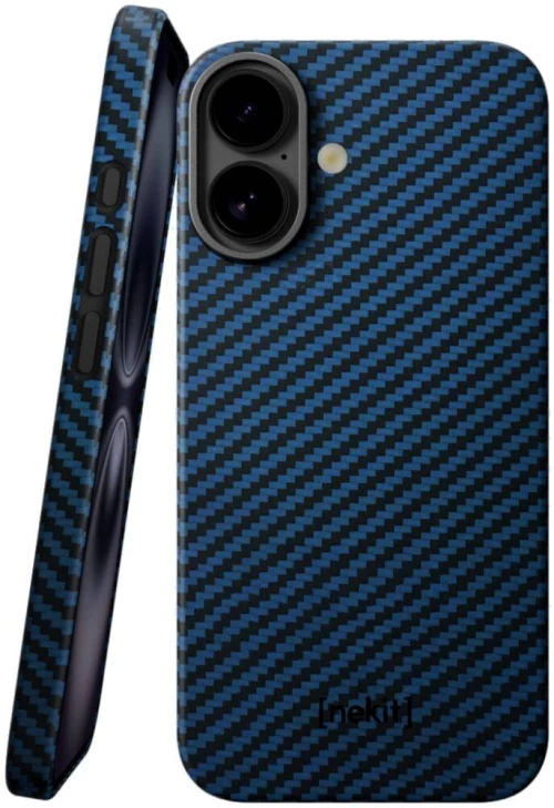 Θήκη iPhone 16 Plus Nekit Fiber Σκληρή με MagSafe Aramid Fiber 1mm 1500D Kevlar - Blue (8719246469572)