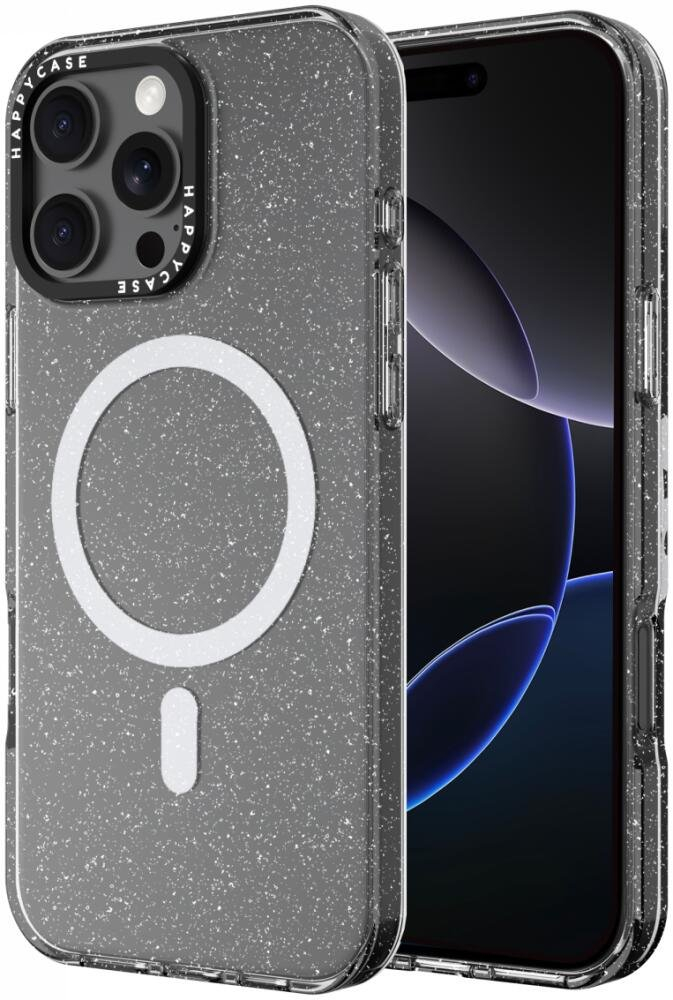 Θήκη iPhone 16 Pro HappyCase Joy Διάφανη Σκληρή με MagSafe - Sparkle Glitter (8719246462337)