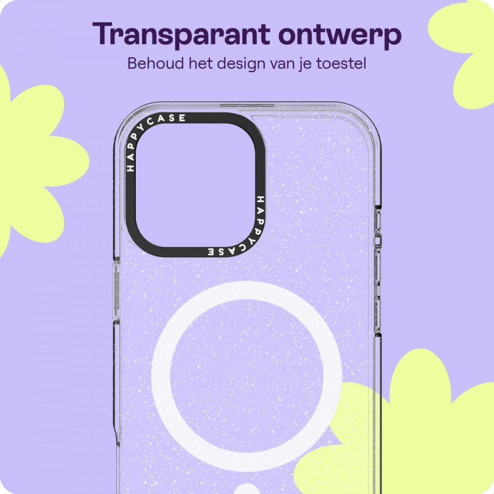 Θήκη iPhone 16 Pro HappyCase Joy Διάφανη Σκληρή με MagSafe - Sparkle Glitter (8719246462337)