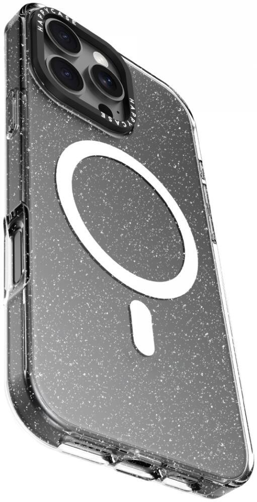 Θήκη iPhone 16 Pro HappyCase Joy Διάφανη Σκληρή με MagSafe - Sparkle Glitter (8719246462337)