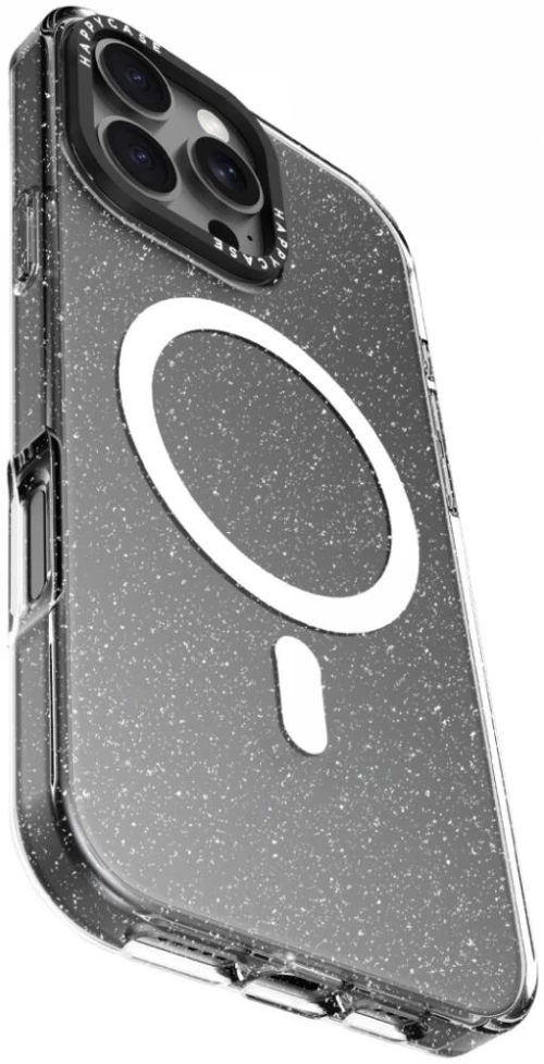 Θήκη iPhone 16 Pro HappyCase Joy Διάφανη Σκληρή με MagSafe - Sparkle Glitter (8719246462337)