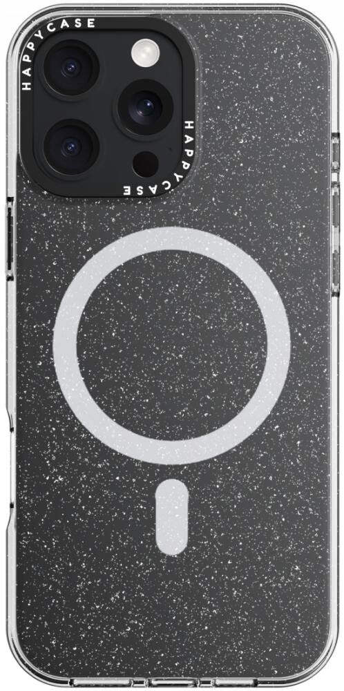 Θήκη iPhone 16 Pro HappyCase Joy Διάφανη Σκληρή με MagSafe - Sparkle Glitter (8719246462337)
