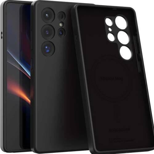 Θήκη Samsung Galaxy S25 Ultra Spacecase Silicone Magnetic Case Σιλικόνης με MagSafe - Black (5905719114213)