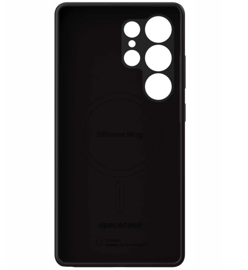 Θήκη Samsung Galaxy S25 Ultra Spacecase Silicone Magnetic Case Σιλικόνης με MagSafe - Black (5905719114213)