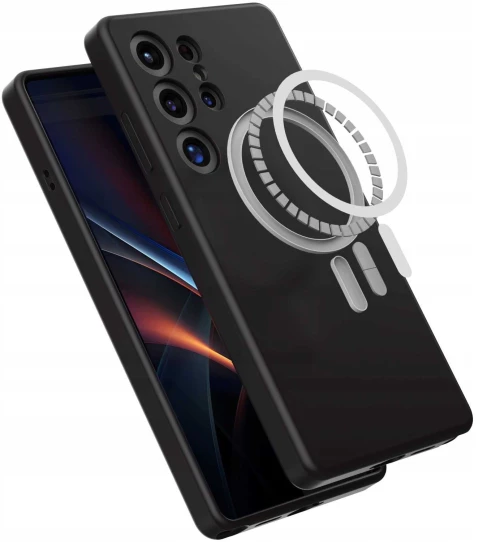Θήκη Samsung Galaxy S25 Ultra Spacecase Silicone Magnetic Case Σιλικόνης με MagSafe - Black (5905719114213)