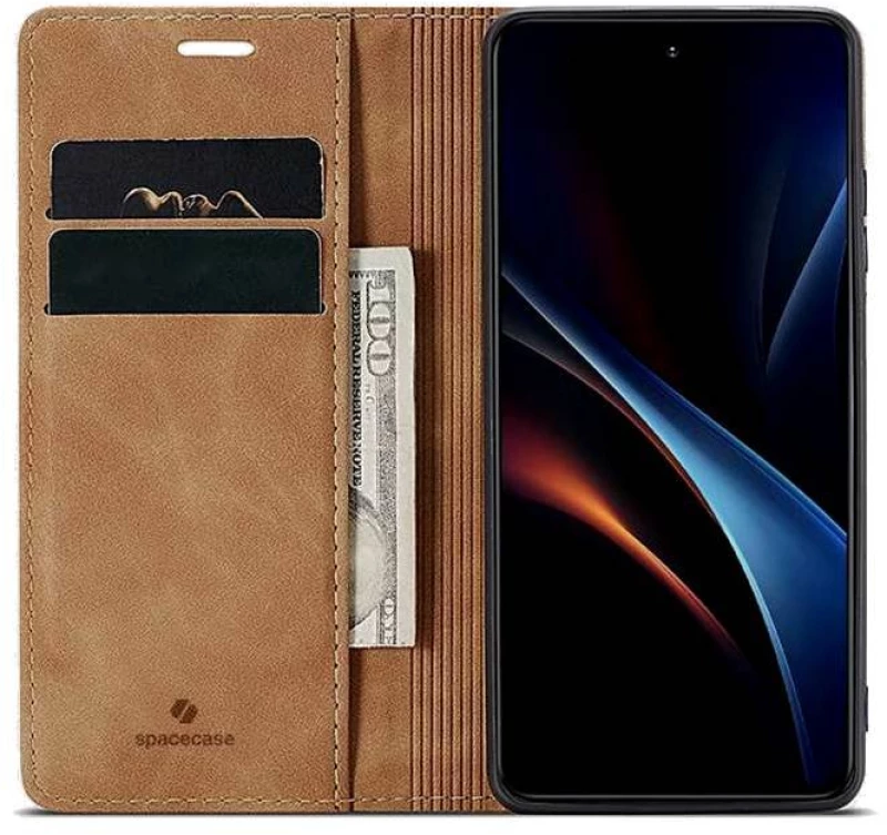 Θήκη Samsung Galaxy S25 Ultra Spacecase Wallet Πορτοφόλι - Light Brown (5905719114701)