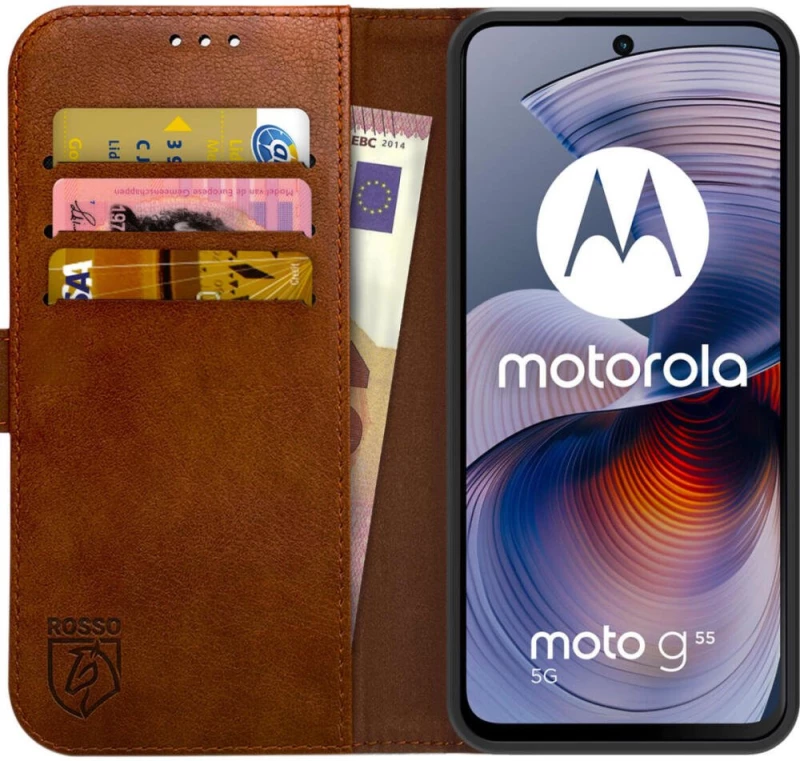 Θήκη Motorola Moto G55 Rosso Element PU Πορτοφόλι - Brown (8719246465833)