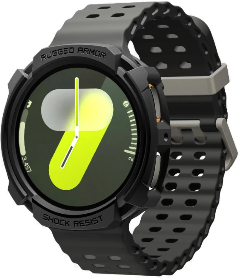 Θήκη Samsung Galaxy Watch 8 40mm Spigen Rugged Armor Ανθεκτική Σιλικόνης - Matte Black (ACS10004)